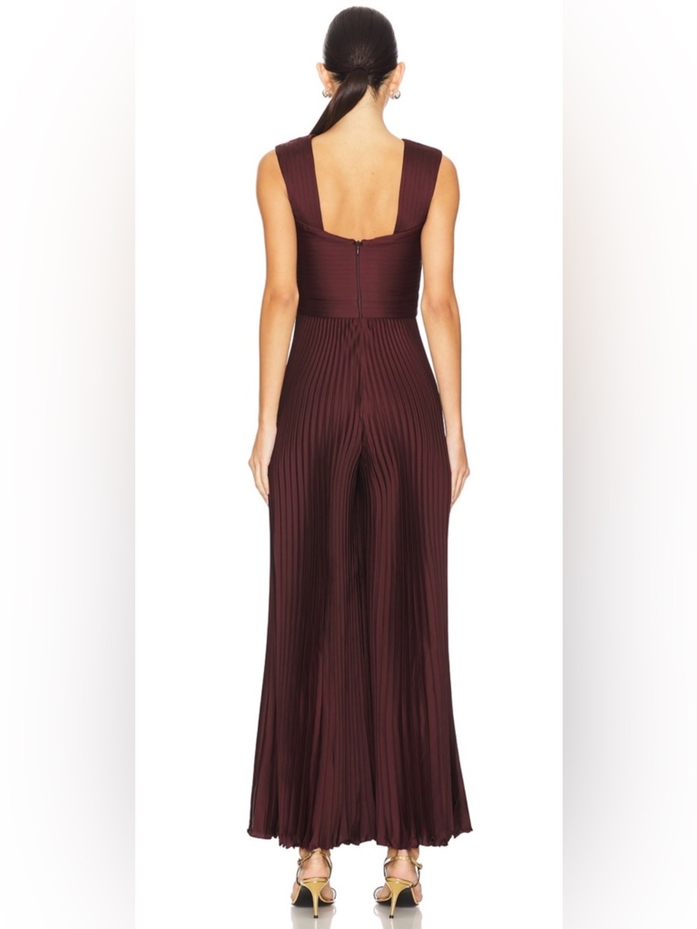 AMUR Rosalynn Pleated Jumpsuit in Smoky Quartz - Picture 5 of 6